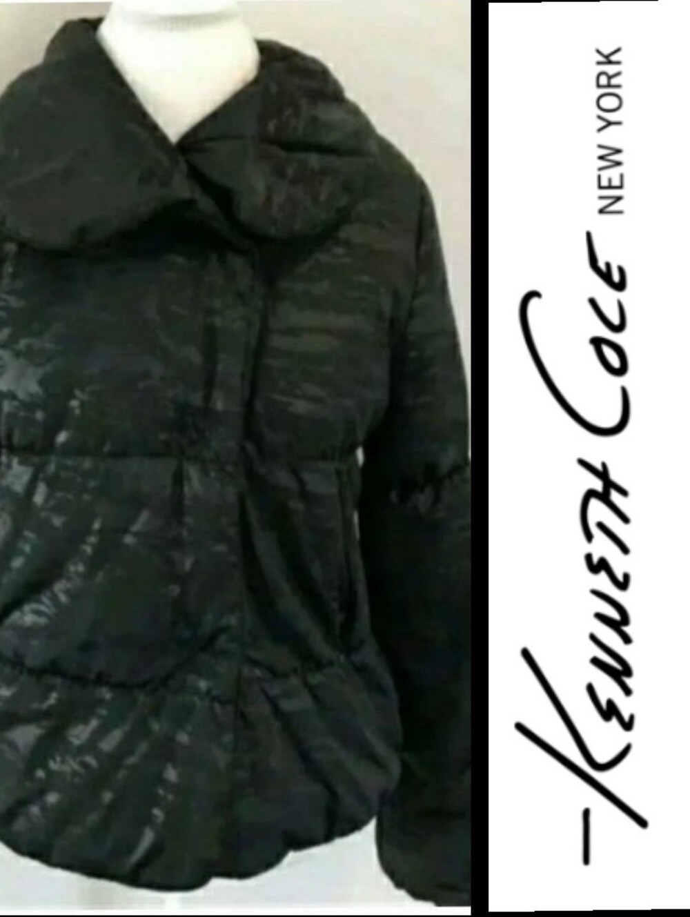 KENNETH COLE PUFFER COAT BLACK JACKET SMALL WOMENS SMALL NWOT